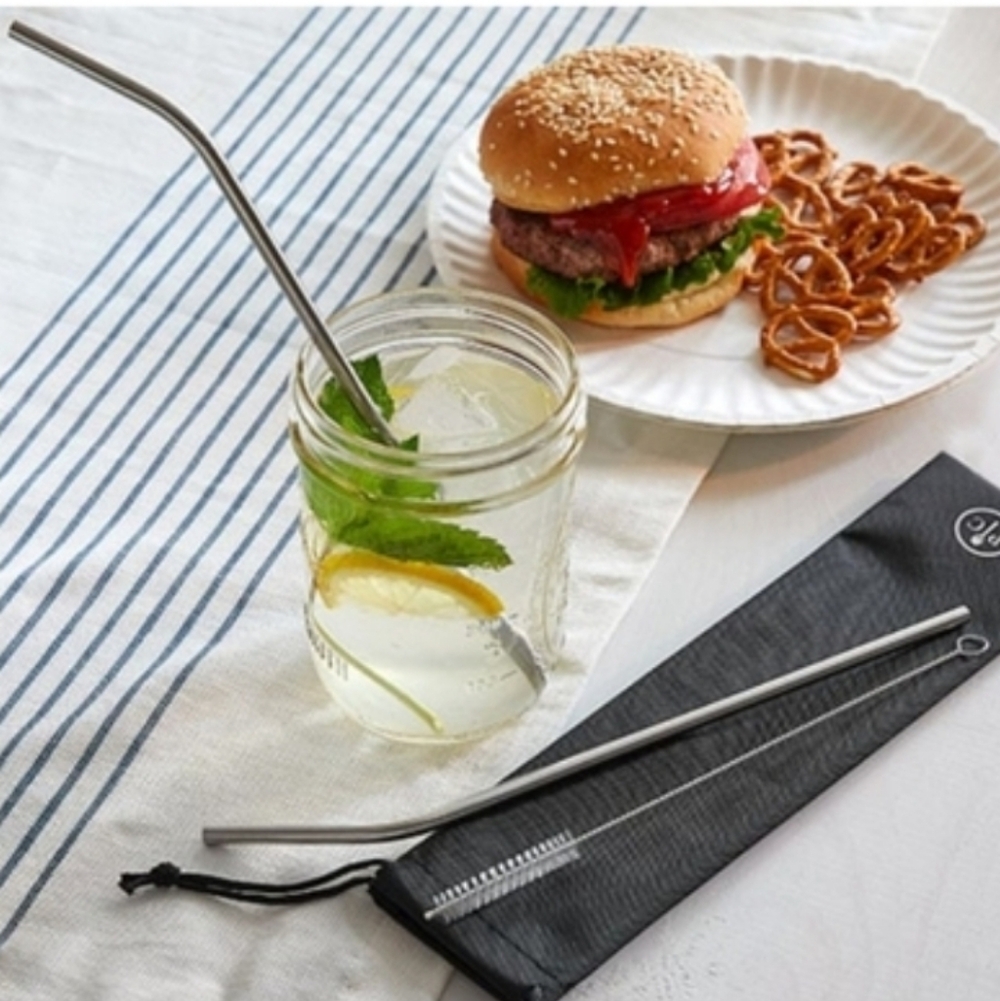 Pampered Chef Metal Straw Set